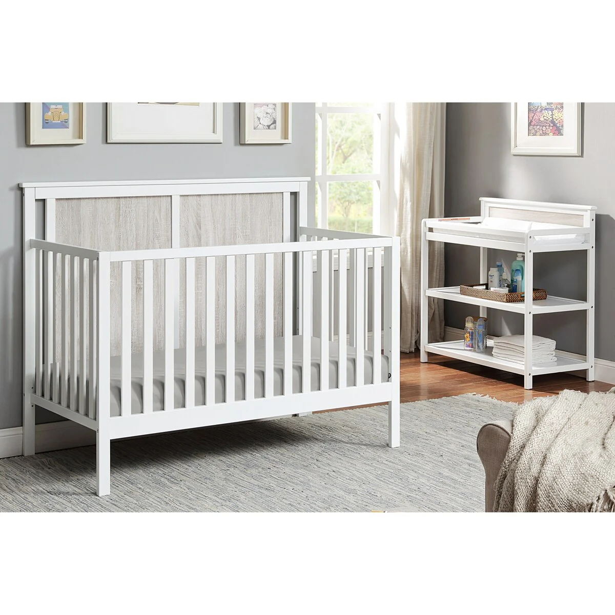 Suite Bebe Connelly 4-in-1 Convertible Crib White/Rockport Gray