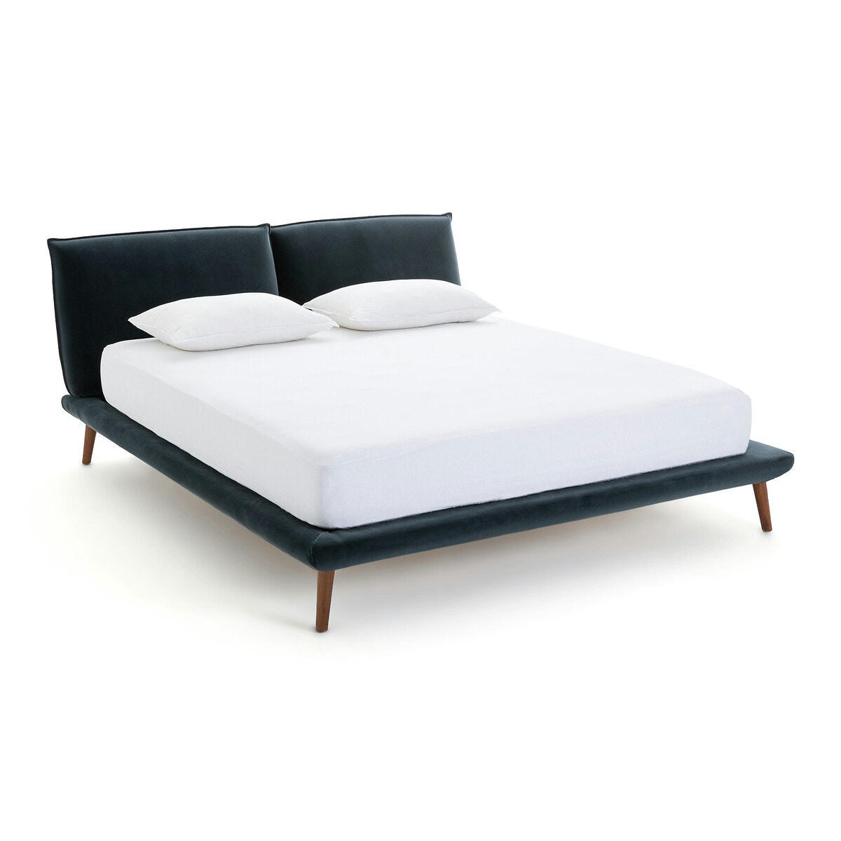 Lit velours avec sommier, Aurore design E. Gallina