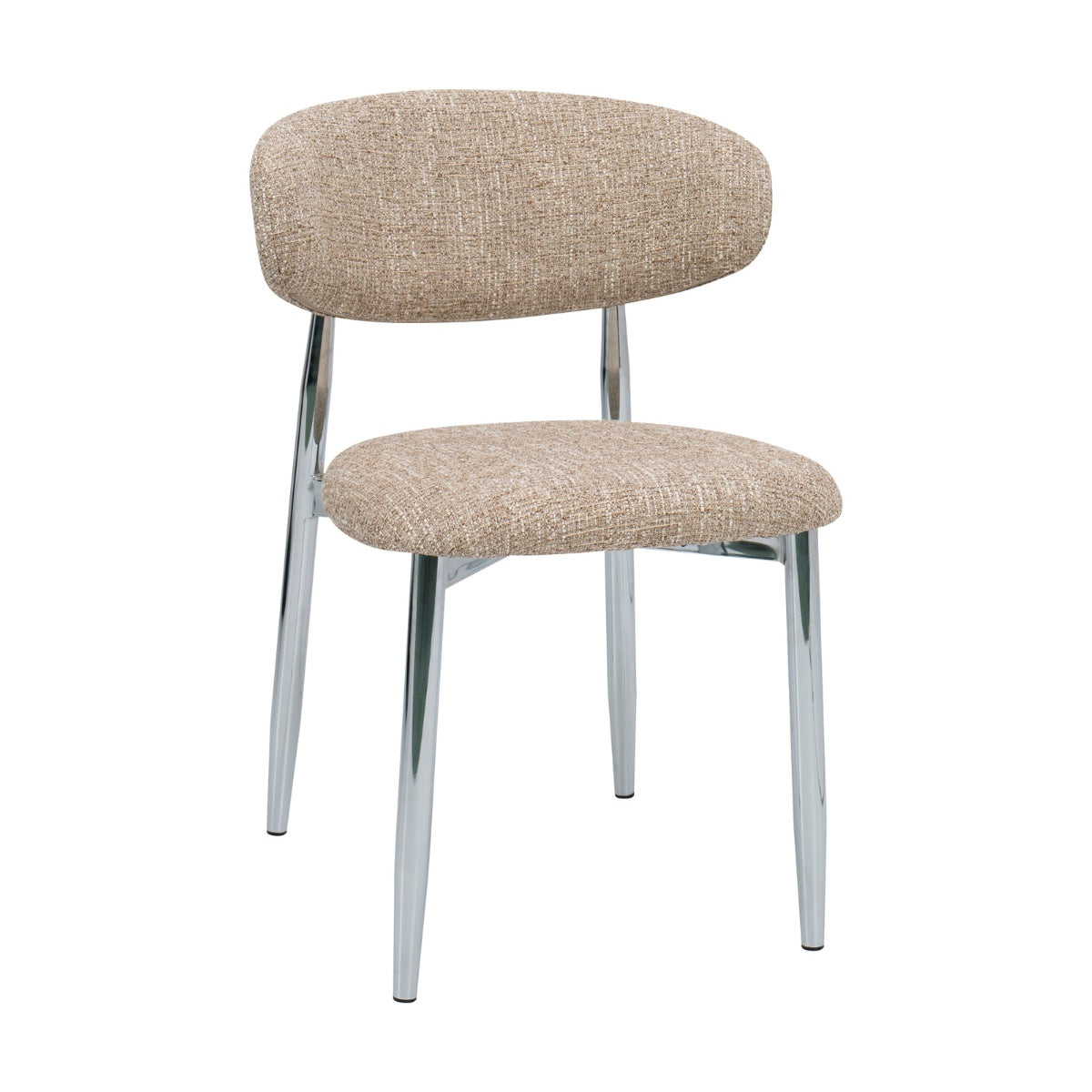 DÉJA Living Eetkamerstoel Skara - Taupe/Chrome - Set van 2