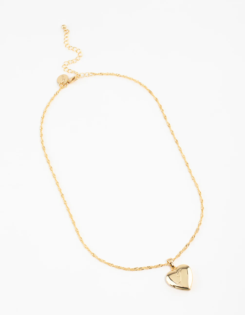 Gold Plated Heart Locket Letter  J Necklace