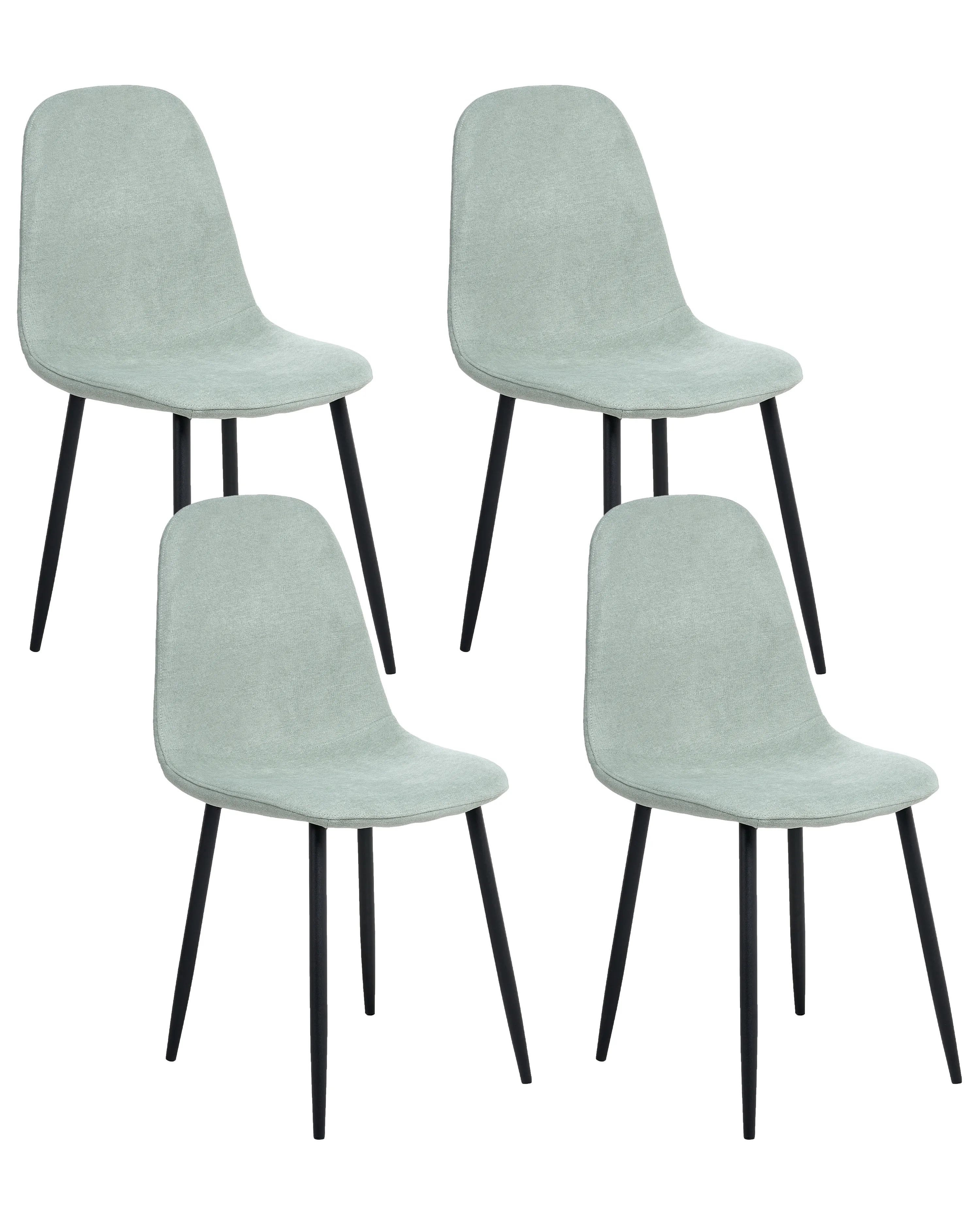 Set of 4 Dining Chairs CRANDALL Fabric Light Green