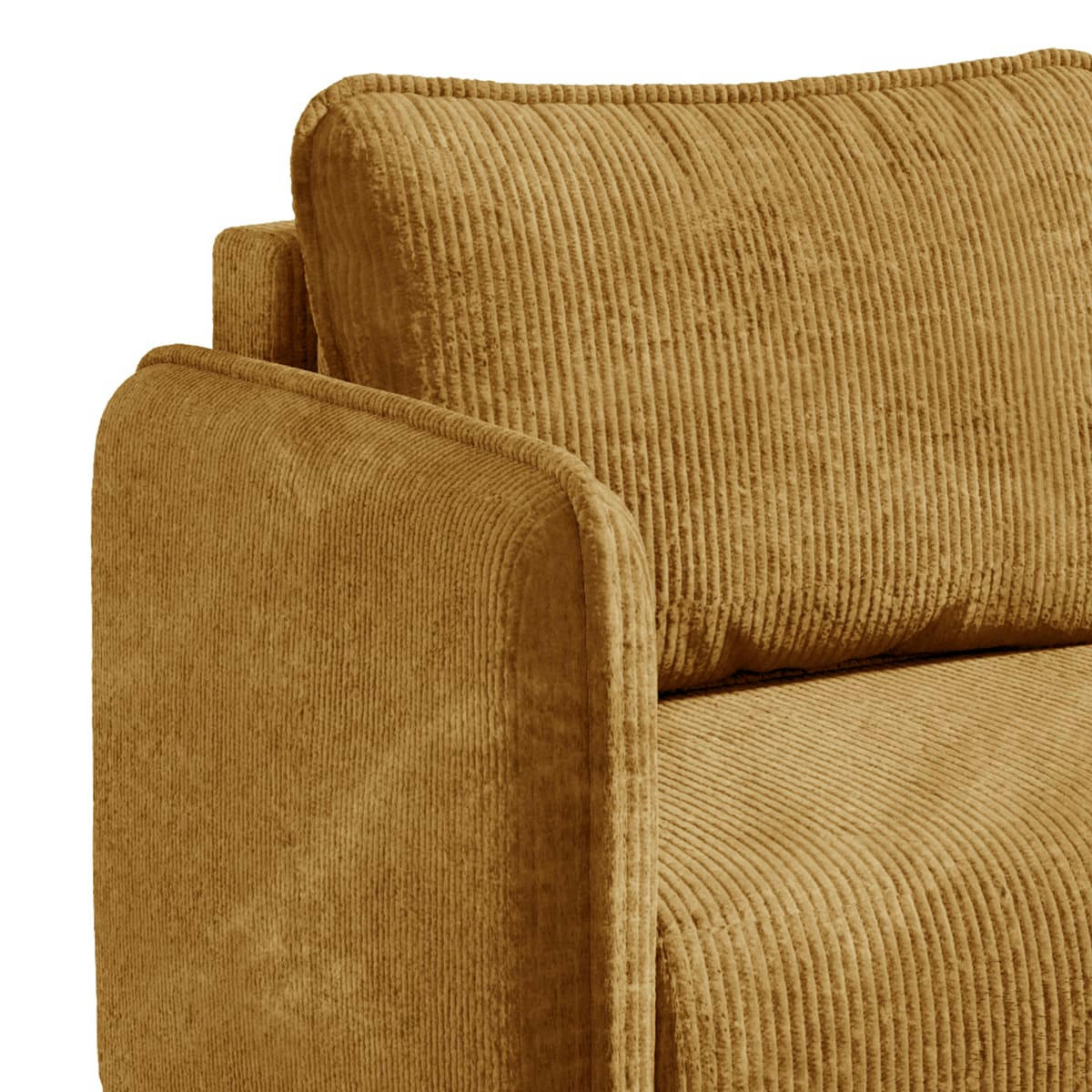 - Canapé d'angle 3 places velours côtelé jaune