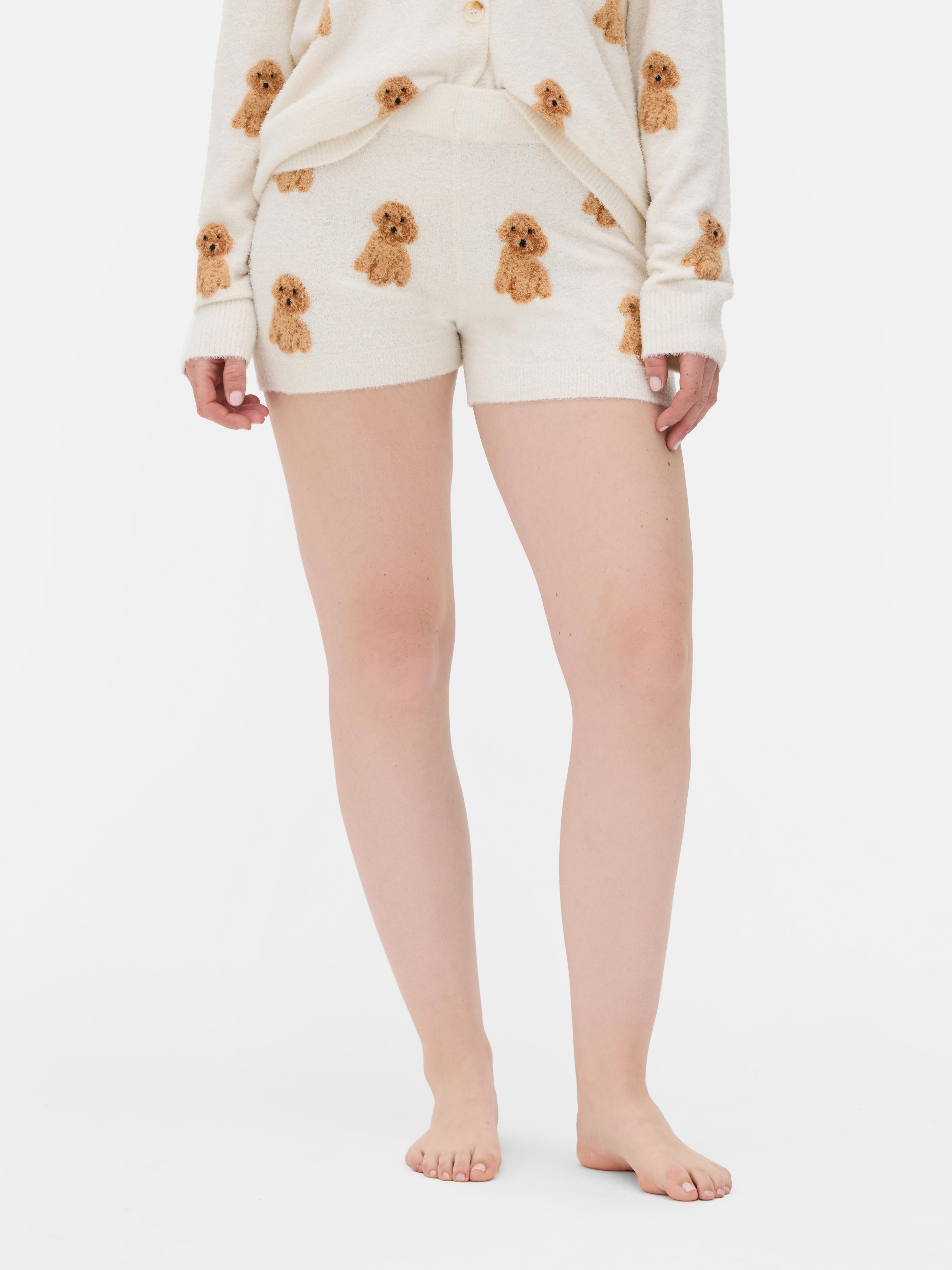 Fluffy Printed Pajama Shorts