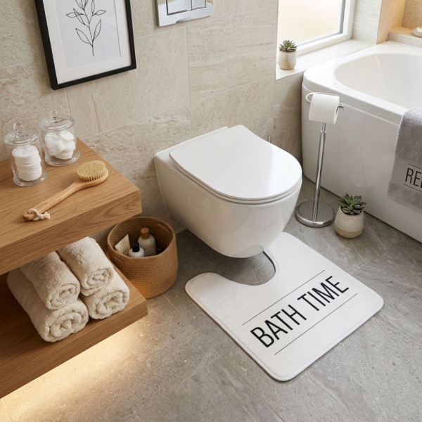 Dywanik pod WC 45x50 cm biały Bath Time
