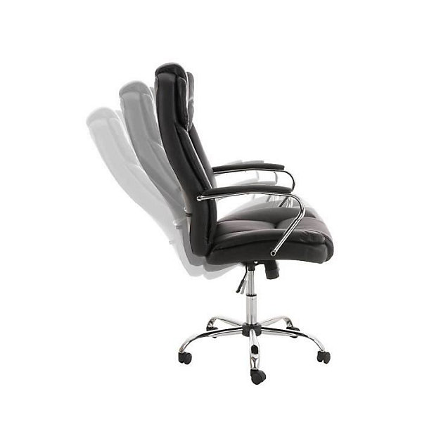 Fauteuil de bureau XXL CLP Xanthos similicuir Noir 210 kg 62 cm