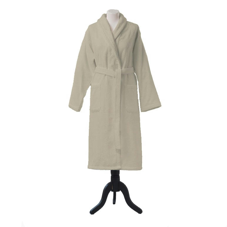 AQUA - Peignoir de bain uni en coton Marron Sarrazin S