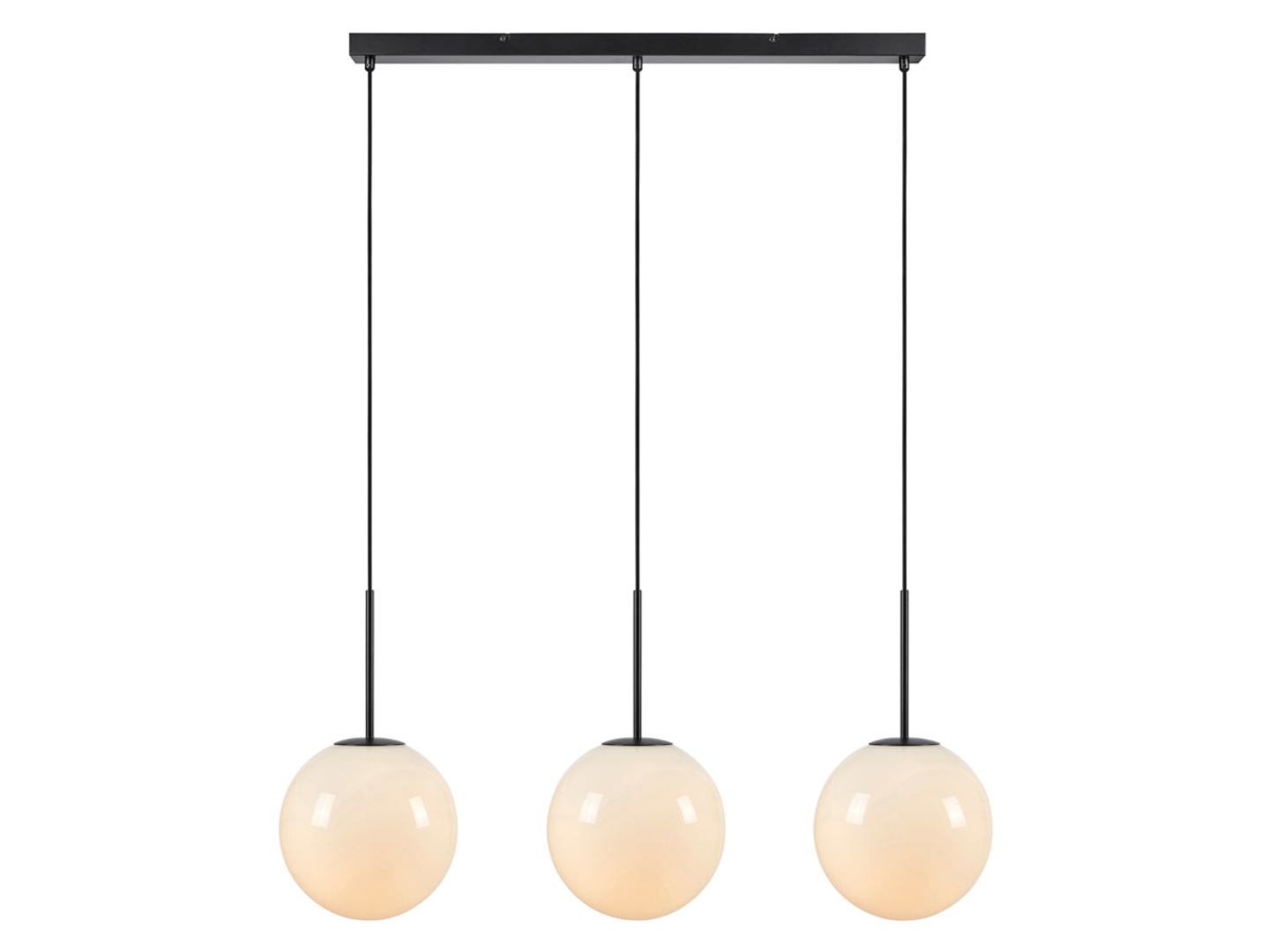 Lampa wisząca Dione 3-punktowa szklana biało-czarna