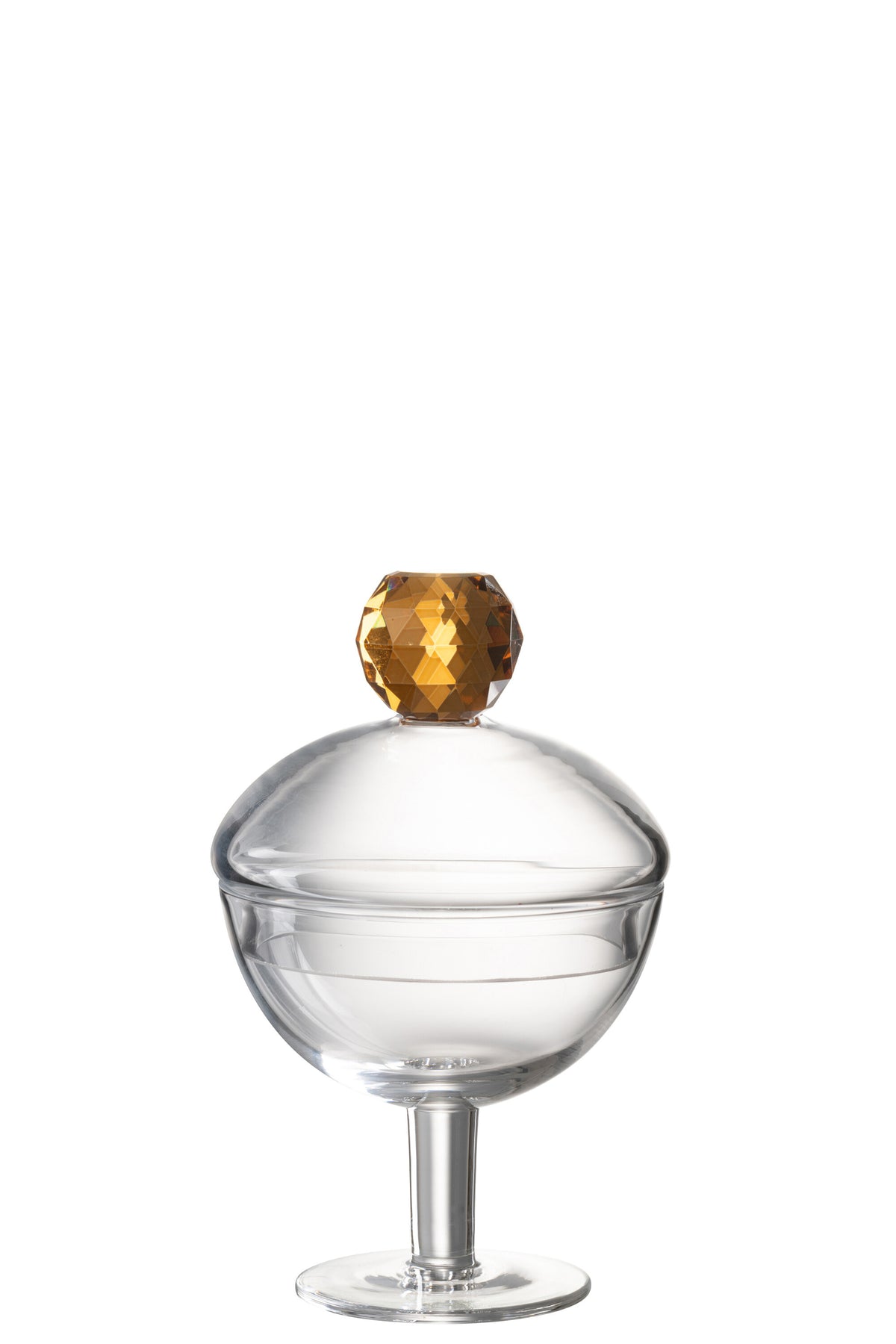 J-Line voorraadpot Diamant - kristalglas - roze/transparant - small