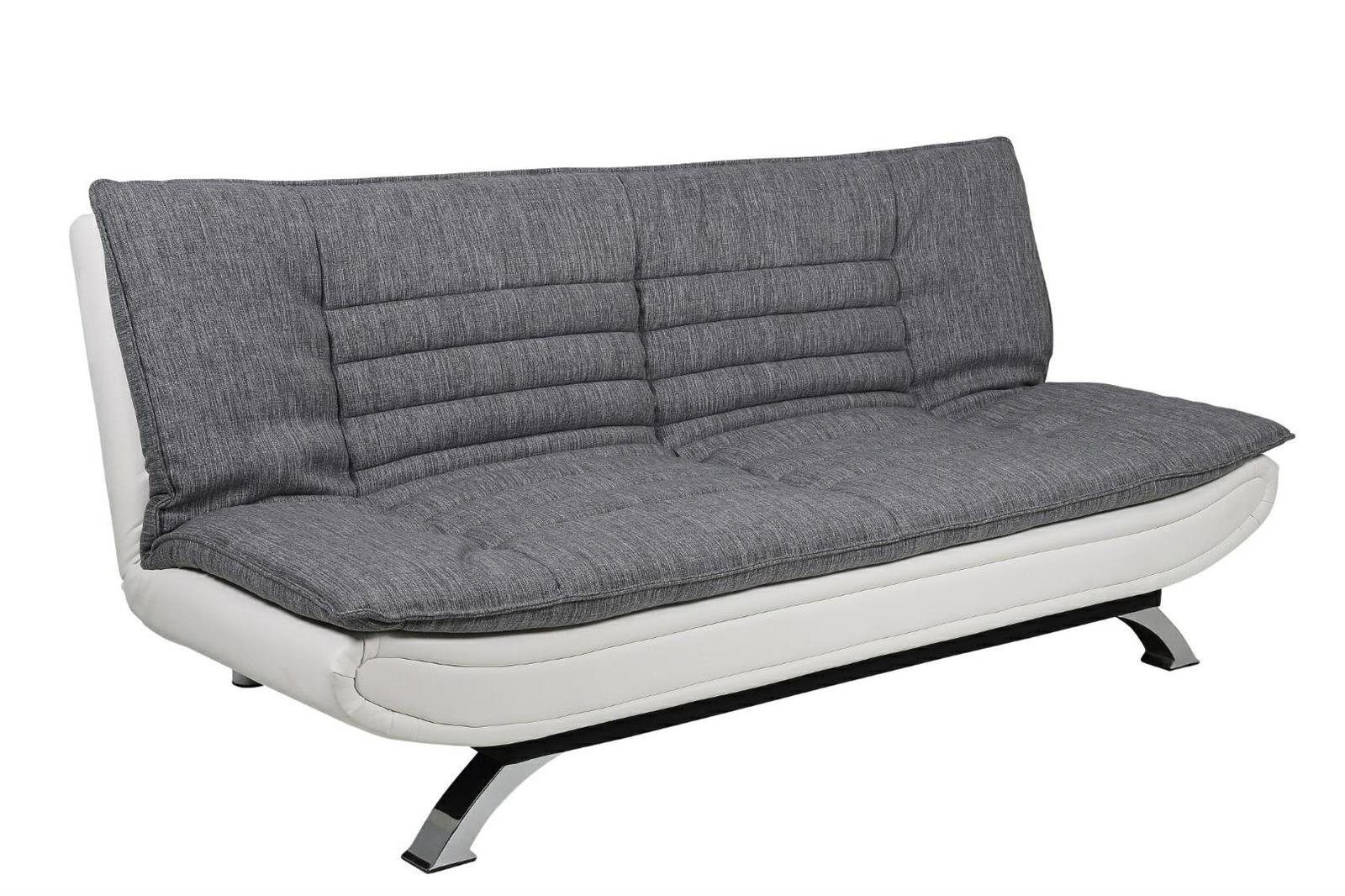 Sofa rozkładania Faith szara/biała chromowane nóżki