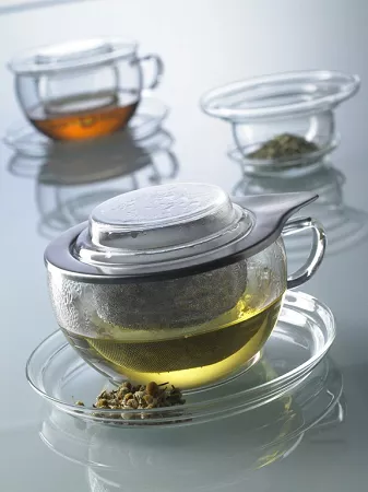 Filiżanka ze spodkiem z zaparzaczem stalowym 0,4 L Trendglas - TEA TIME 4E.220204