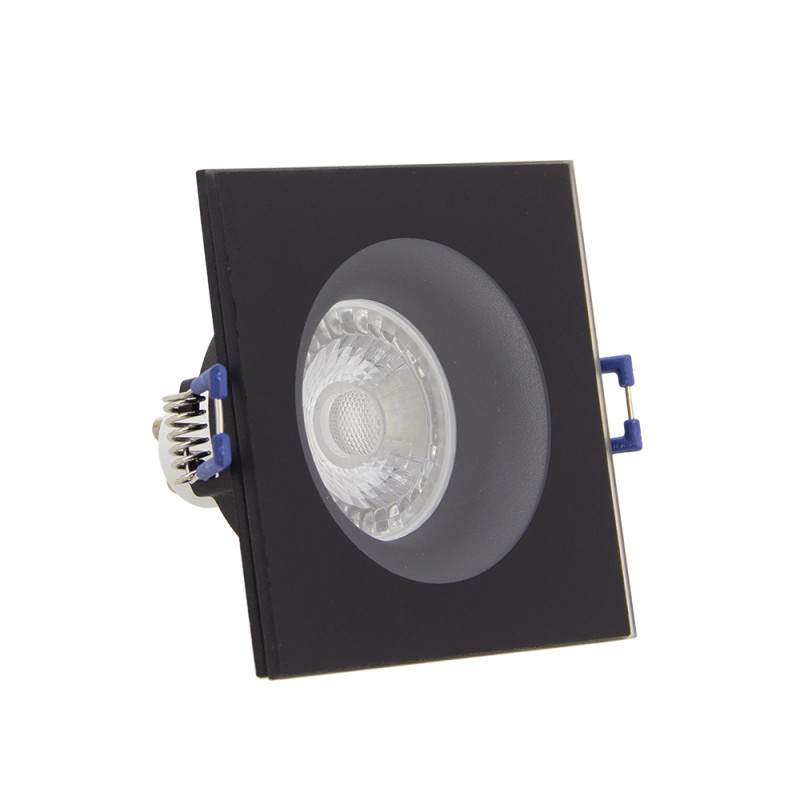 Spot encastrable LED carré aluminium noir GU10 blanc neutre IP44 345 lm 5 W 3 pièces XANLITE