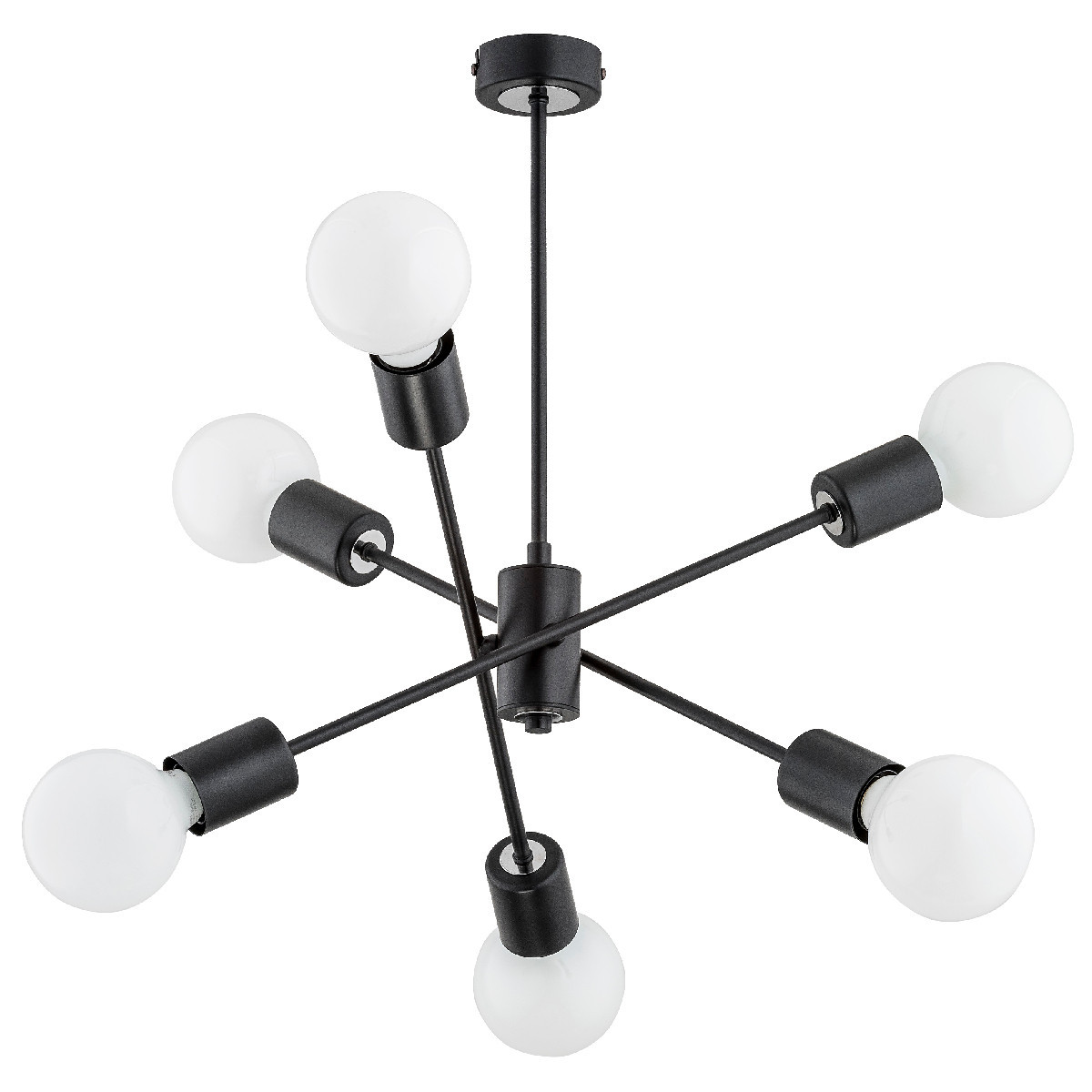 Lampa wisząca czarna MADI 6xE27x15W wym: 50x46x46 cm Alfa