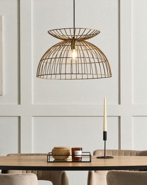 Lampa wisząca sufitowa metalowa mosiężna
