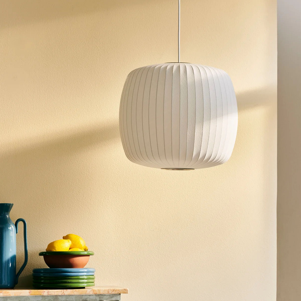 HAY - Nelson Roll Bubble Pendelleuchte M, off-white