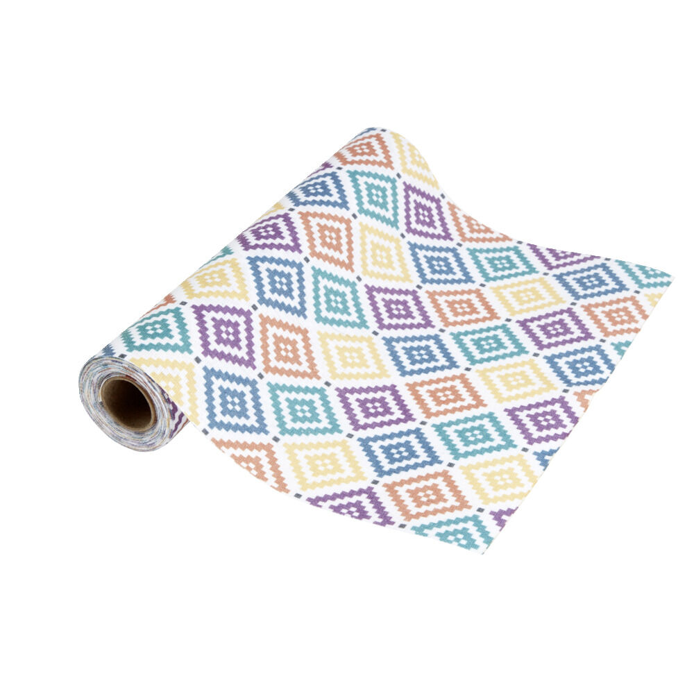 Chemin de table design losange polyester et coton 400x28cm