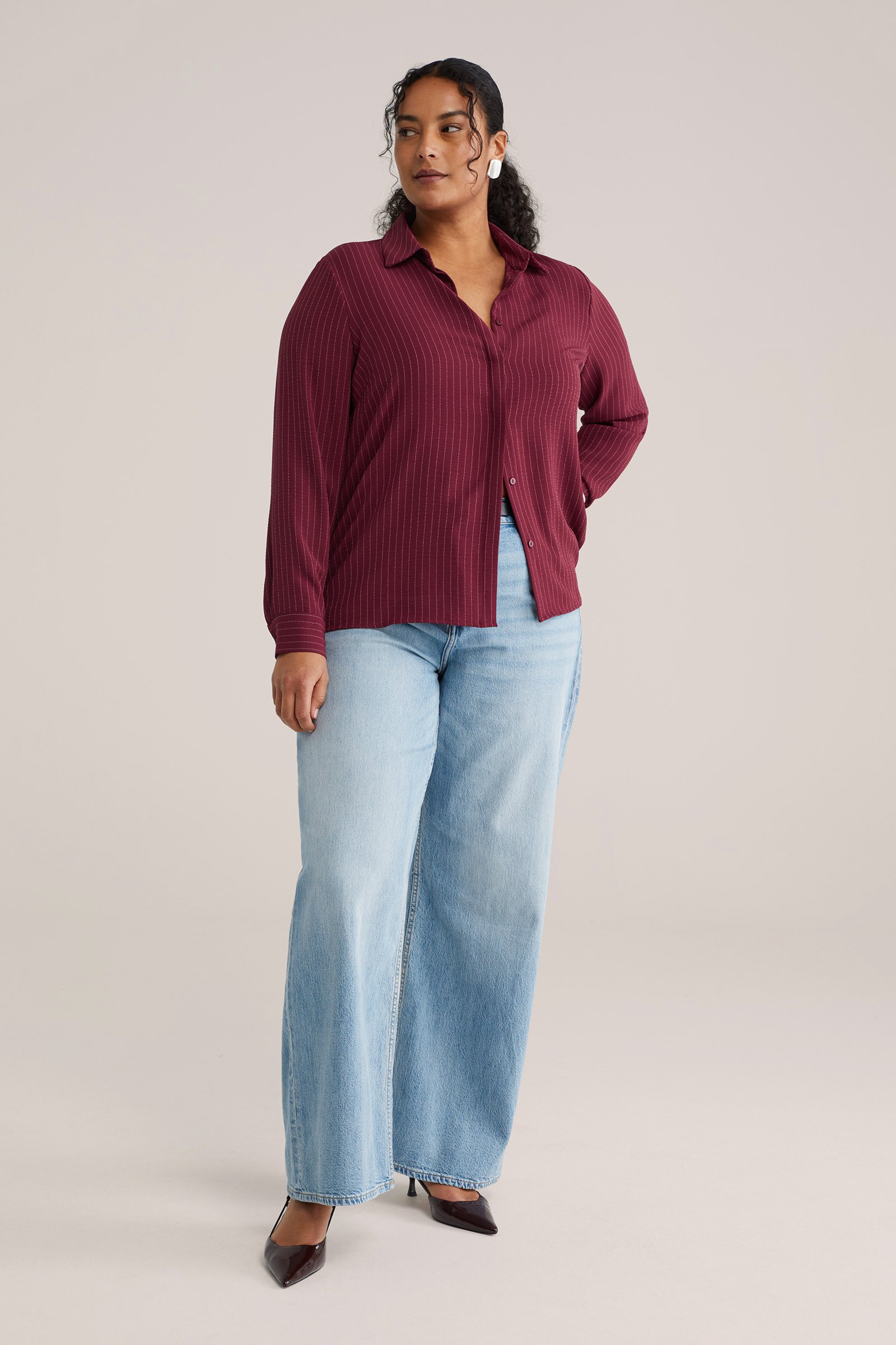 Dames gestreepte blouse - Curve