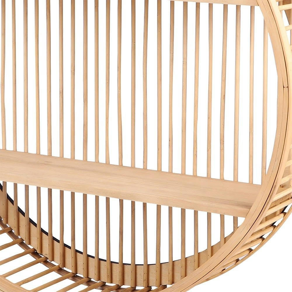 - Étagère design rond bambou 2 niveaux D50cm