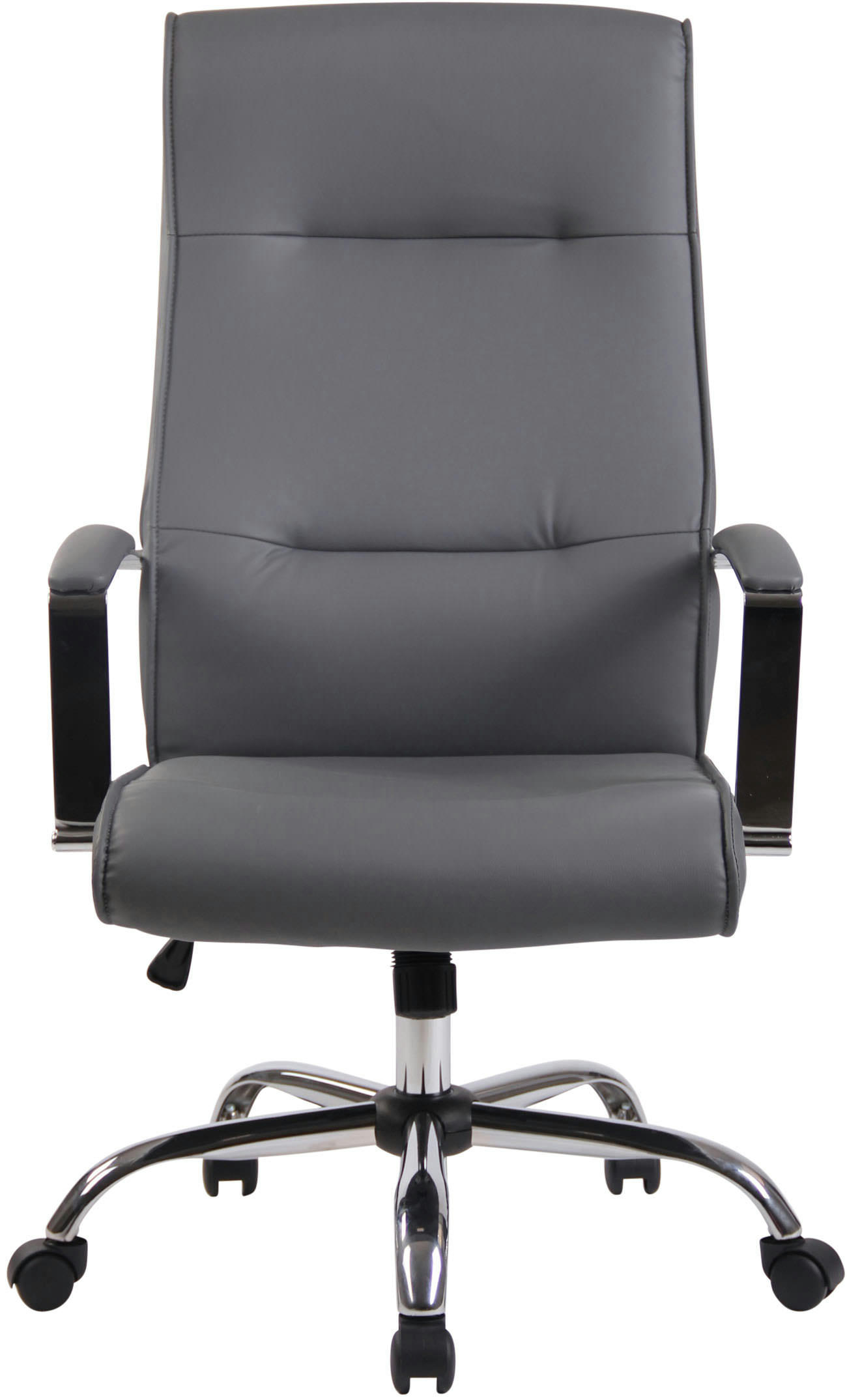 PORTLAND - Chaise de bureau réglable pivotante en similicuir Gris