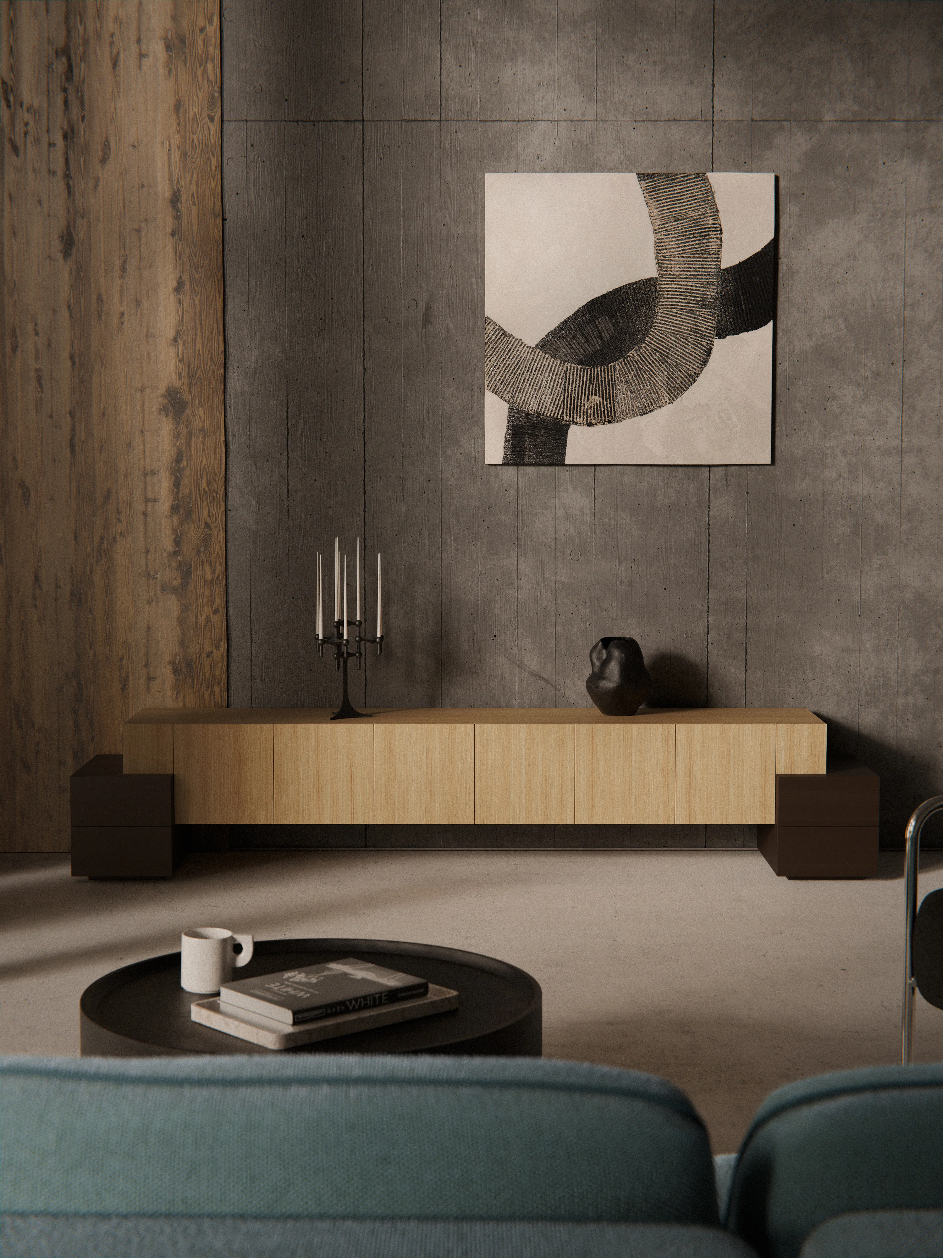 TV-Lowboard Pino aus Holz