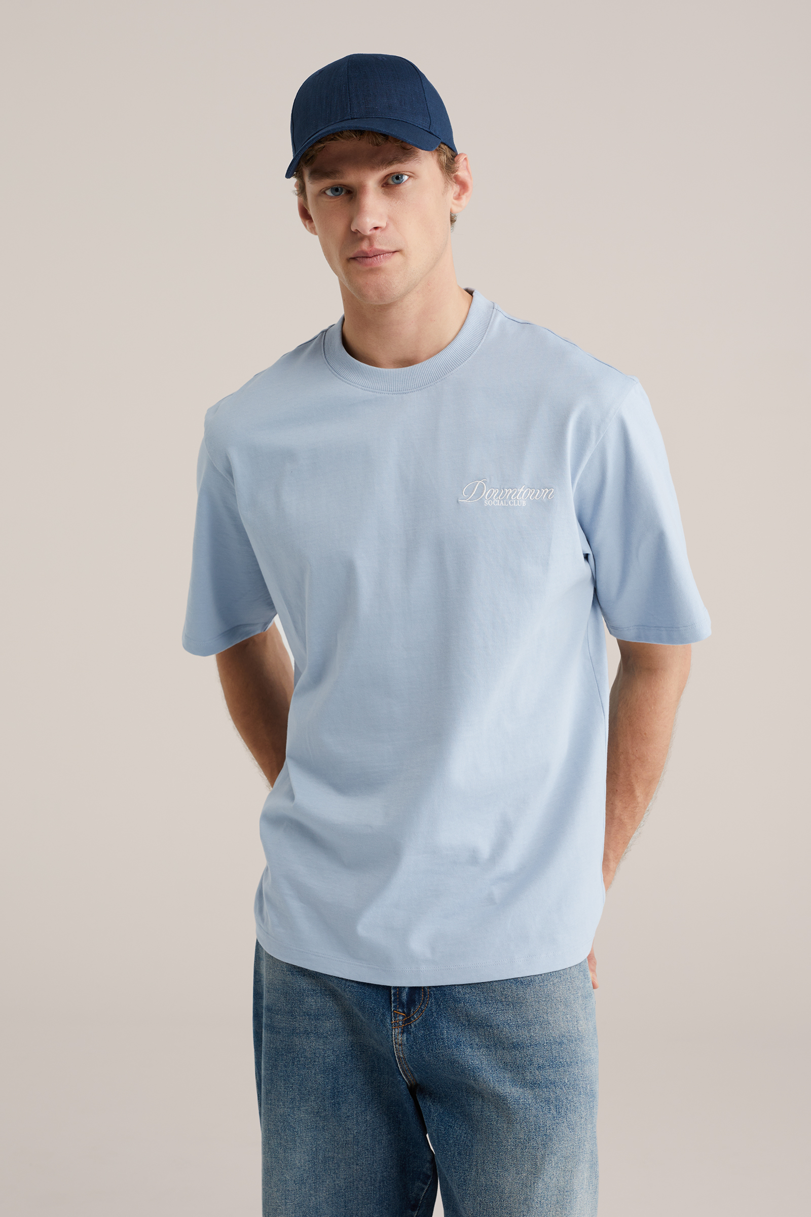 Heren relaxed fit T-shirt met print