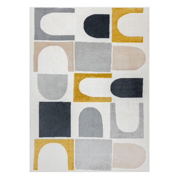 Dywan FUSION 0213 biały / żółty - Geometryczny, nowoczesny, 80x150 cm