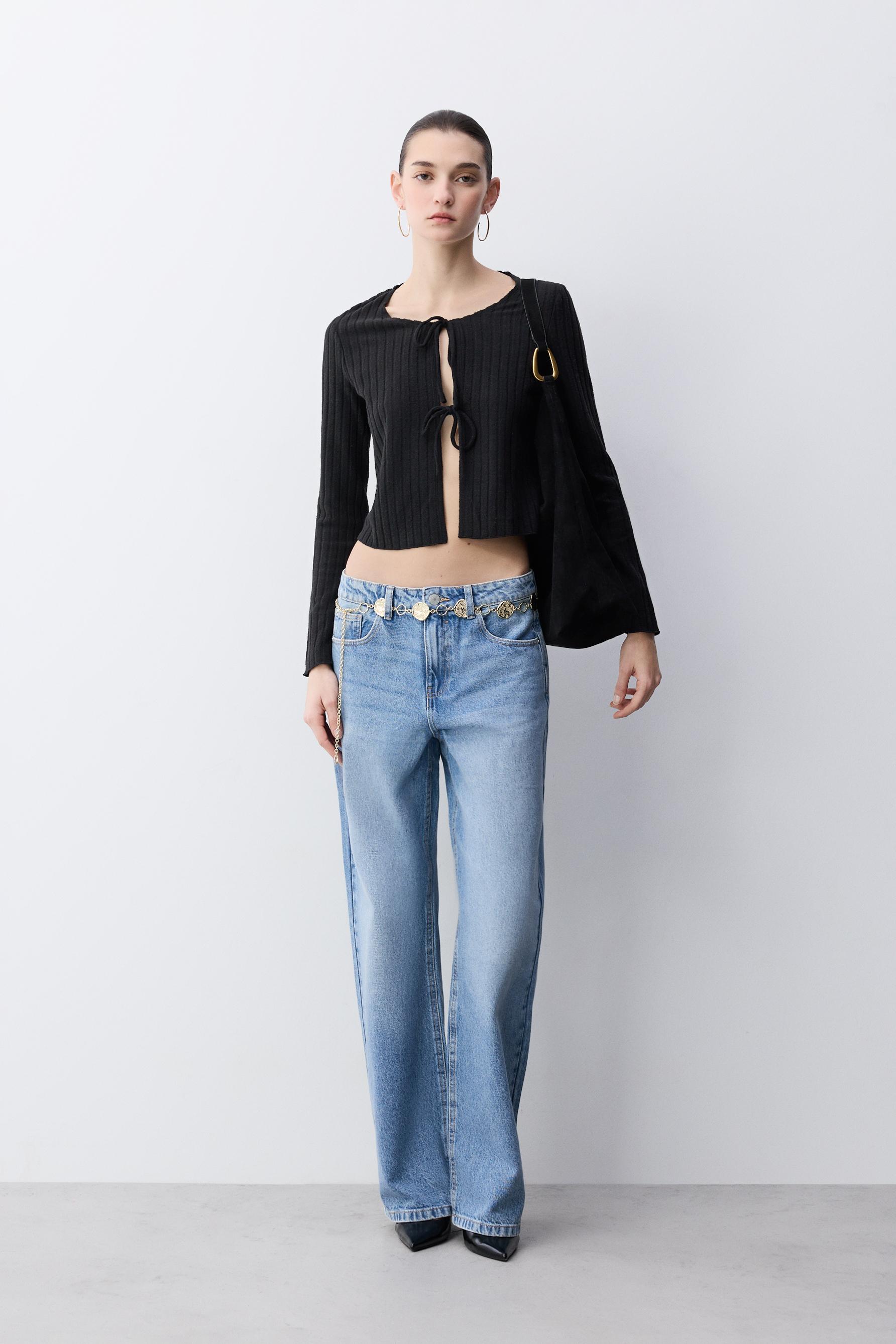 Chaqueta lazadas punto cortado