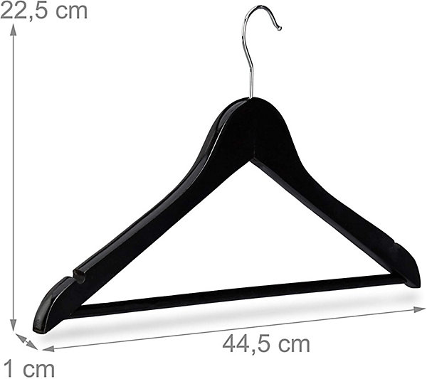 Lot de de 30 cintres avec bois noir Helloshop26