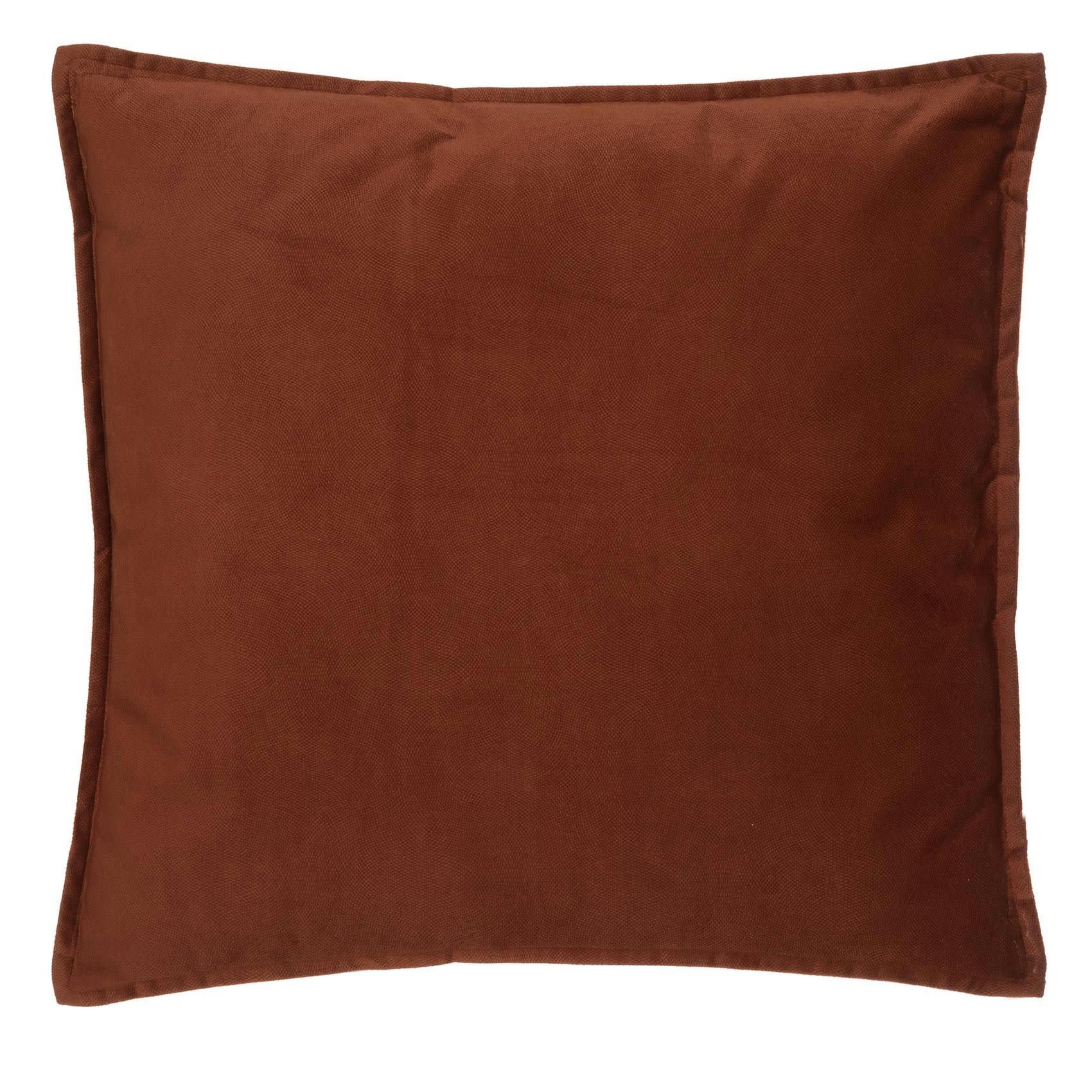 - Coussin déhoussable en velours polyester/velours terracotta 45x45 cm