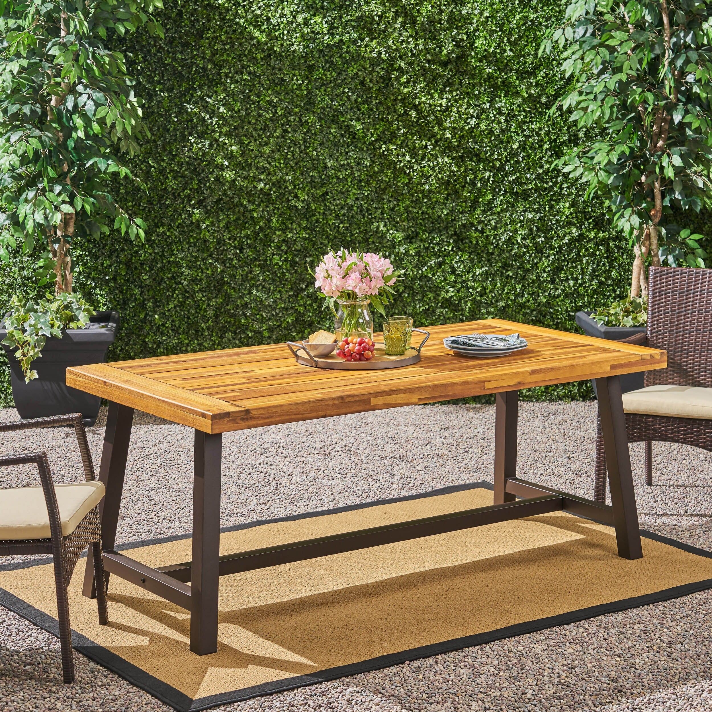 Carlisle Outdoor Rustic Wood Dining Table by Christopher Knight Home - 71.00 L x 35.50 W x 29.25 H