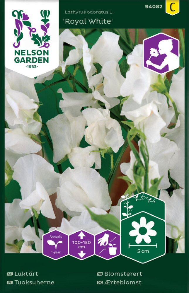BLOMSTERFRØ NELSON GARDEN BLOMSTERERT ROYAL WHITE