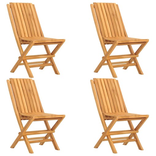 NNEVL Folding Garden Chairs 4 pcs 47x47x89 cm Solid Wood Teak