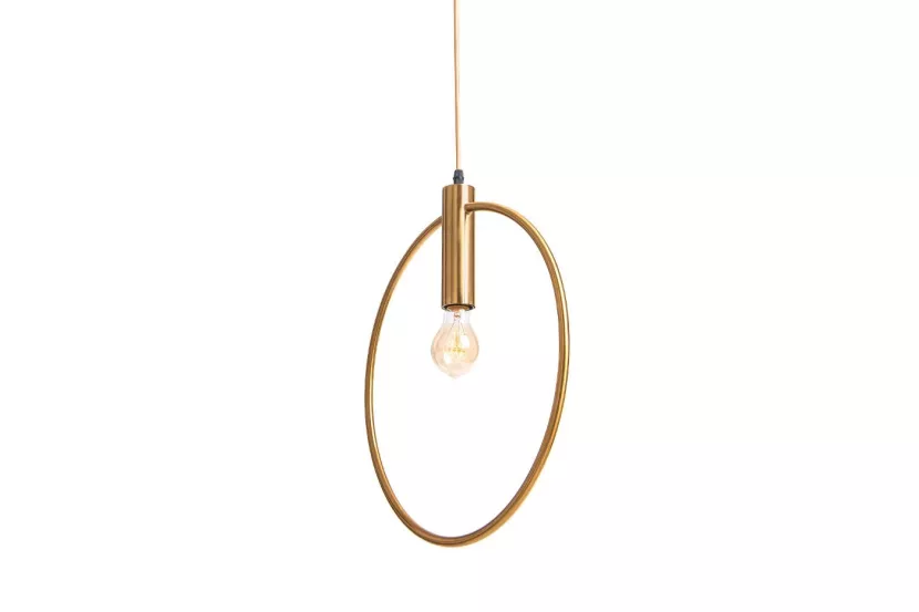 Lampa Wisząca Sufitowa Złota Obręcz BOLTON Koło Pierścień 40 cm