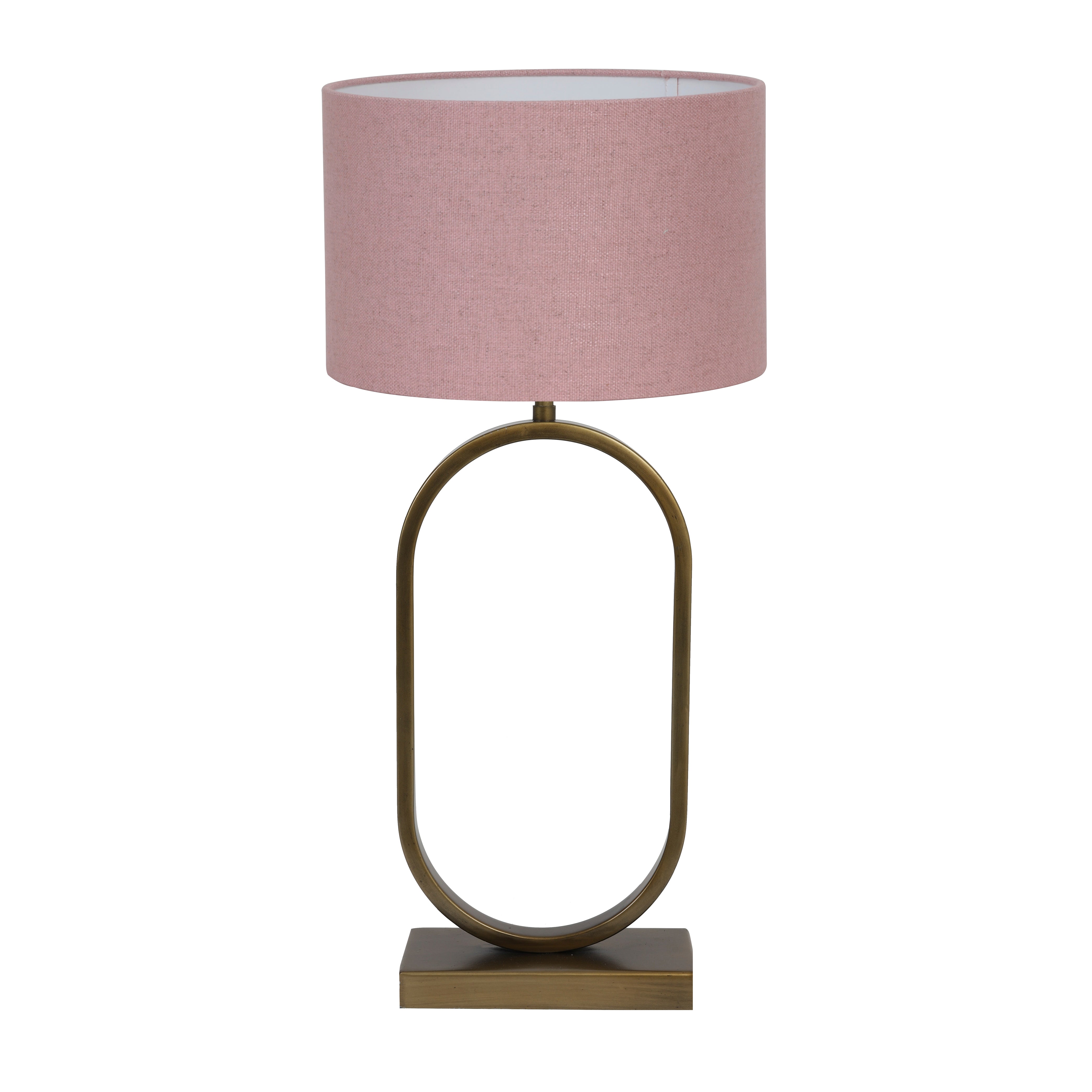 Light & Living tafellamp Jamiri/Livigno - ant. brons, roze - 30x30x67cm