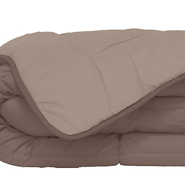 Couette d'été en microfibre bicolore (240x220 cm - Taupe)