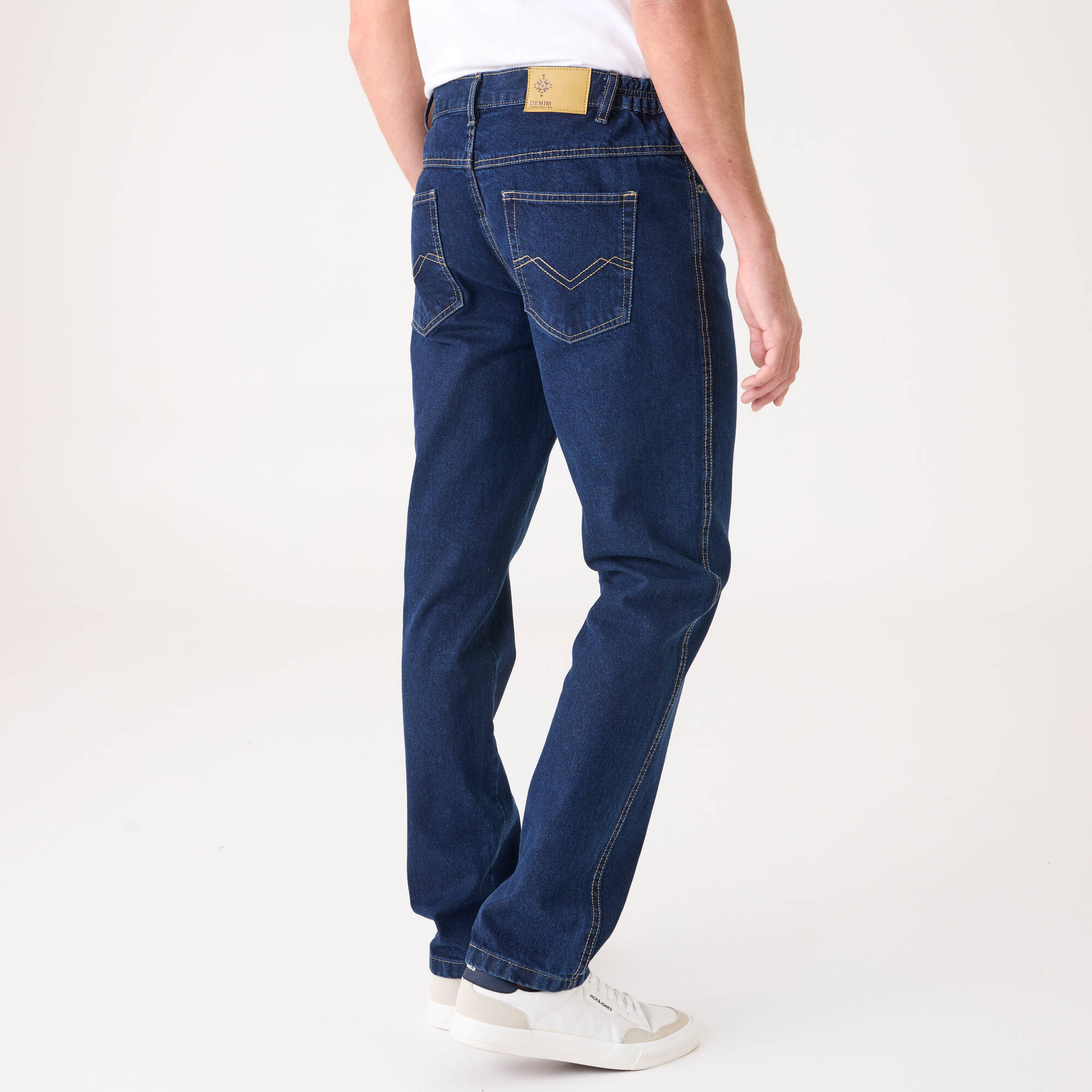 Jean droit ceinture élastiquée c&ocirc;tés - L32