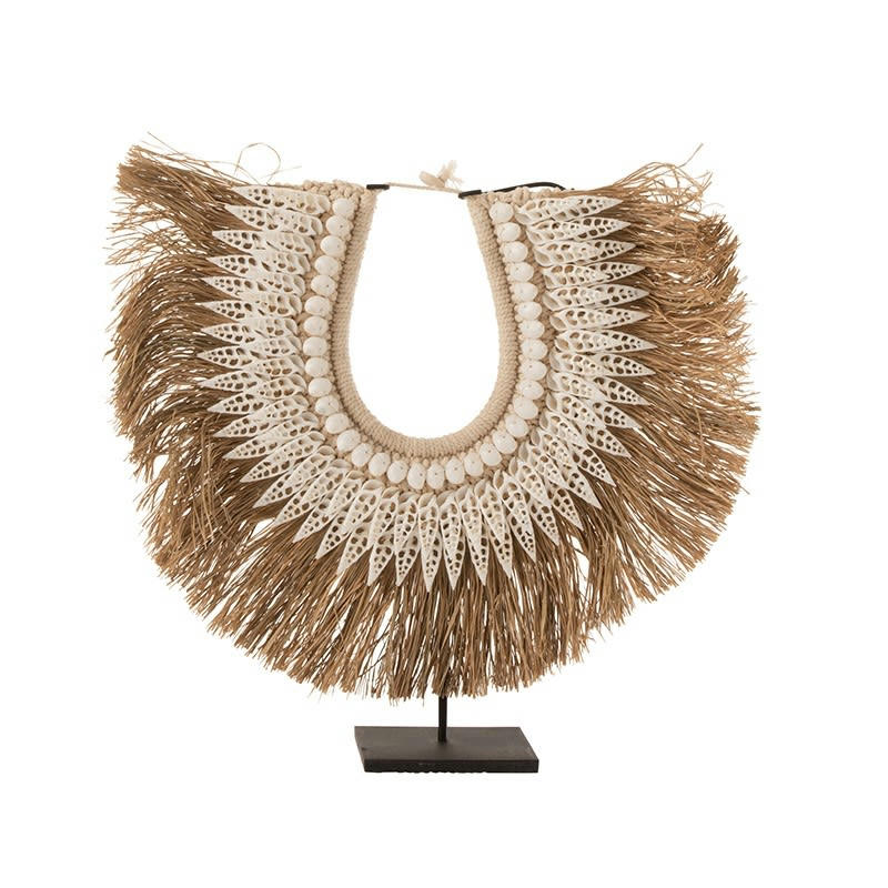 DORA - Collier sur pied coquillages zostère blanc H48cm