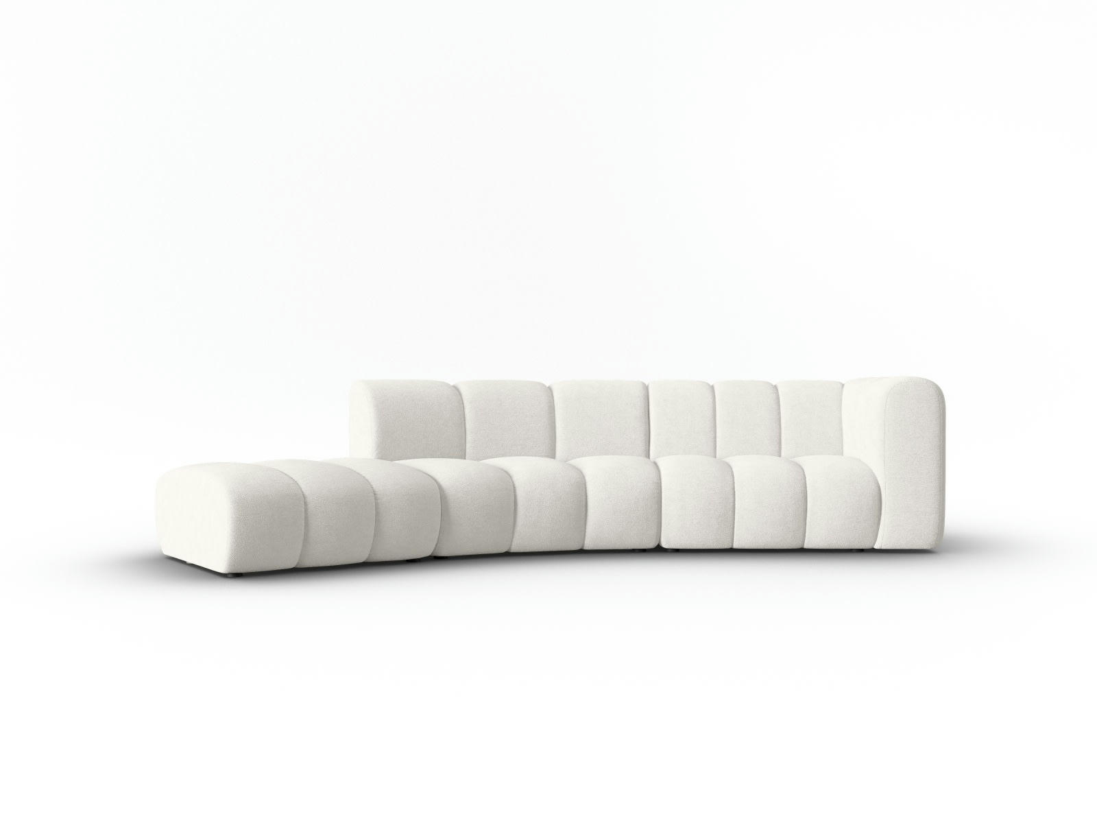 LUPINE - Canapé gauche 5 places en tissu chenille blanc