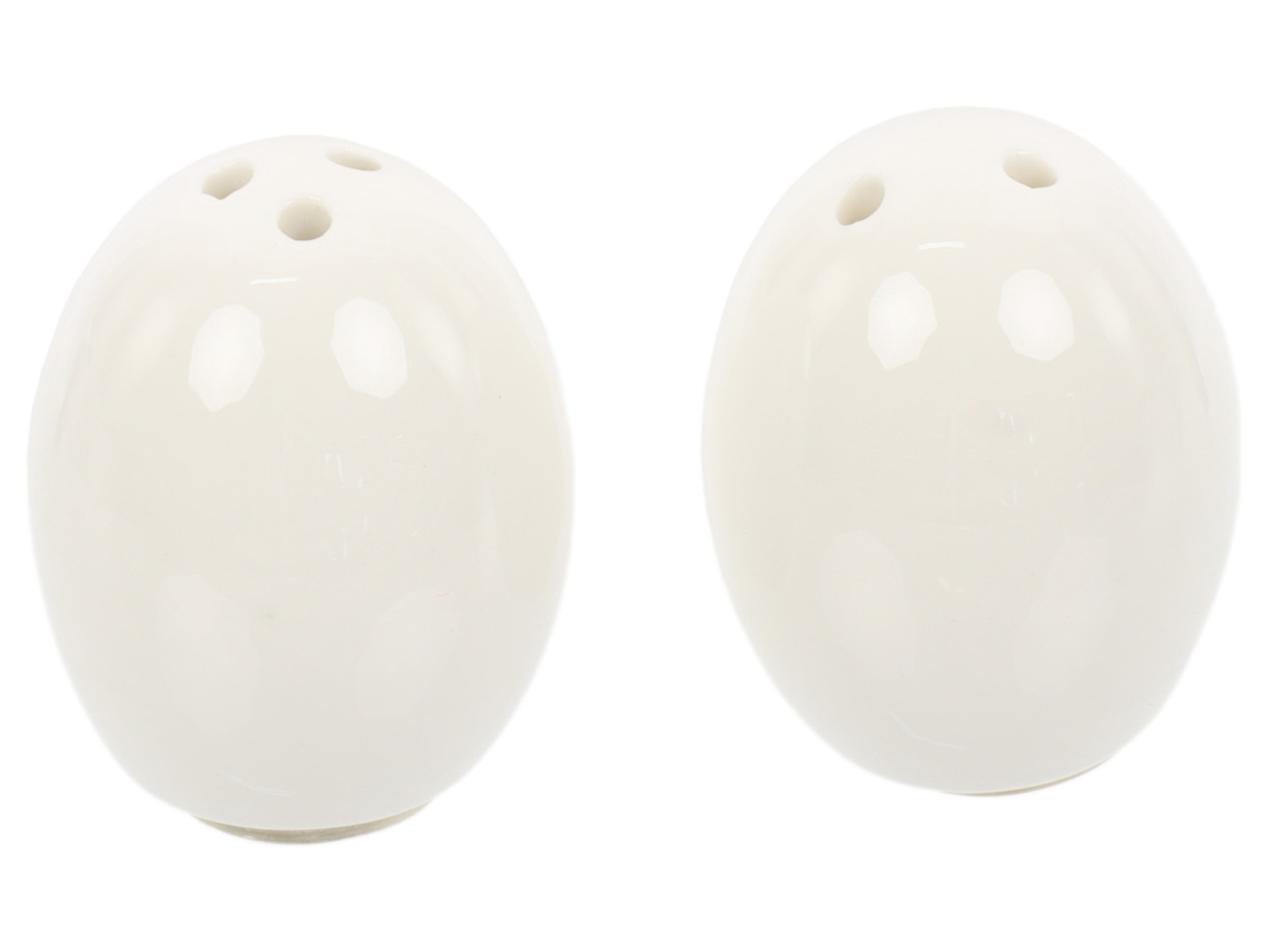 Komplet solniczka i pieprzniczka ceramiczna Jajko 2 szt. biała
