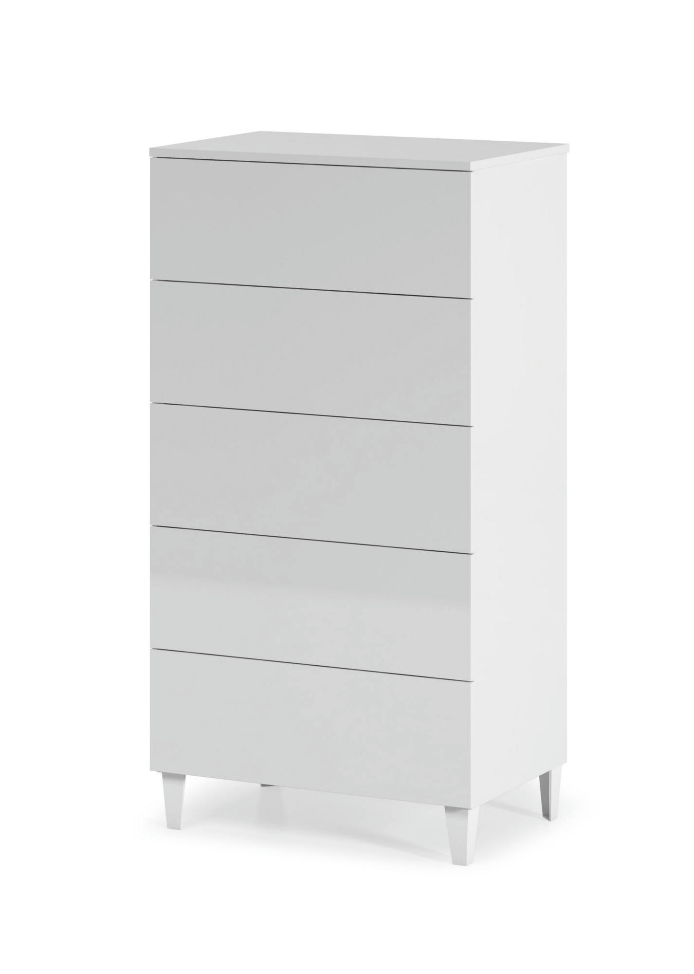 DMARCO - Commode 5 tiroirs effet bois blanc