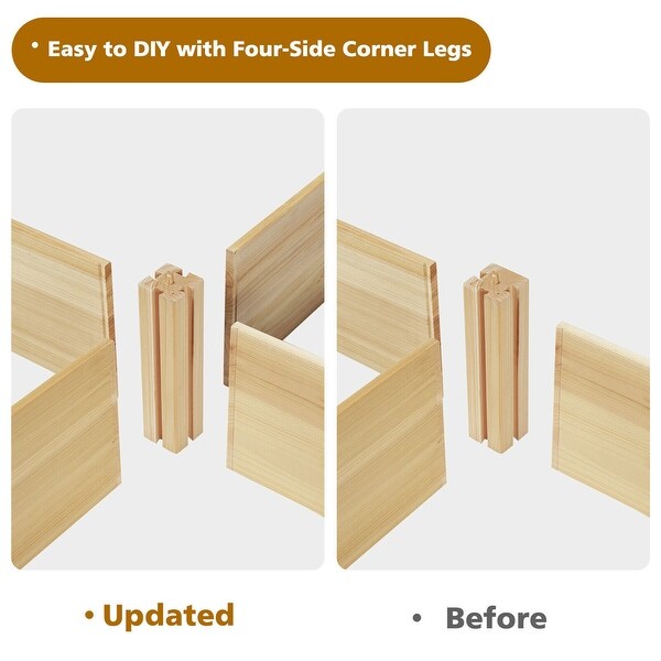 Costway Raised Garden Bed Wooden Garden Box Planter Container U-Shaped - See Details