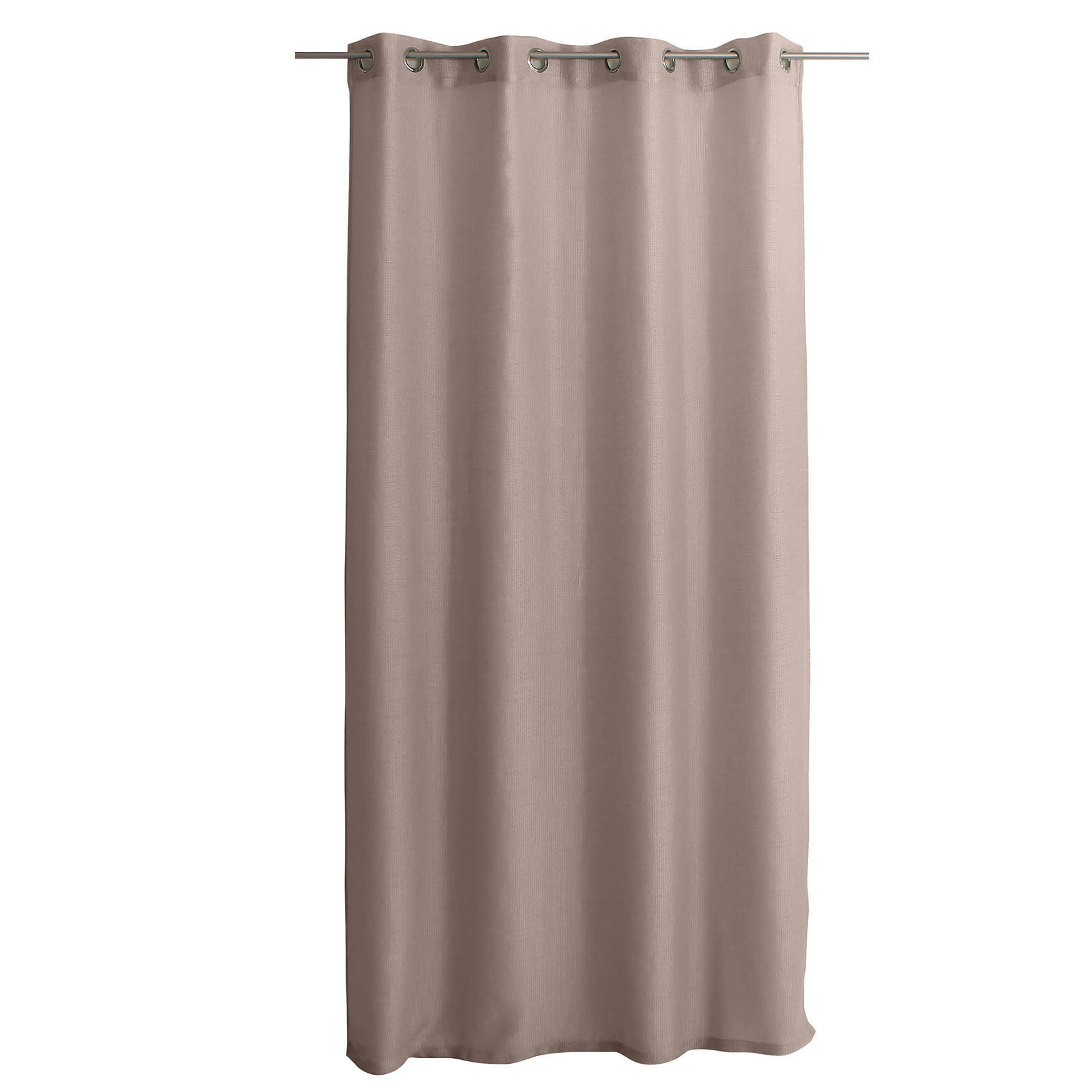 - Voilage uni ajouré à œillets polyester marron glacé 140x240 cm