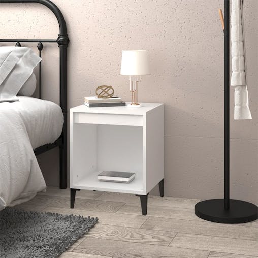 NNEVL Bedside Cabinet White 40x35x50 cm