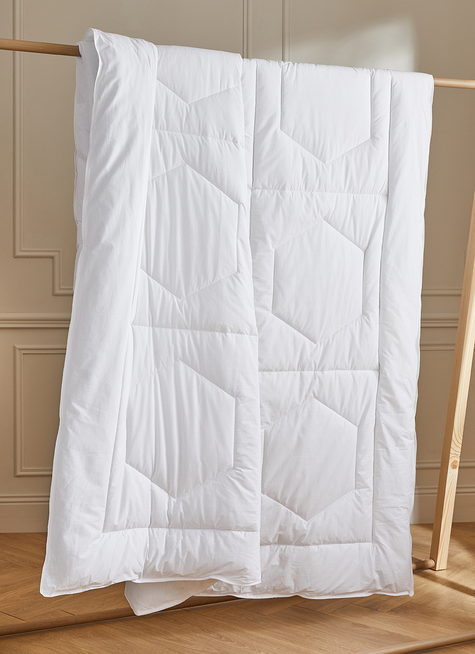 COUETTE CHAUDE EN PERCALE DE COTON - 350G BLANC