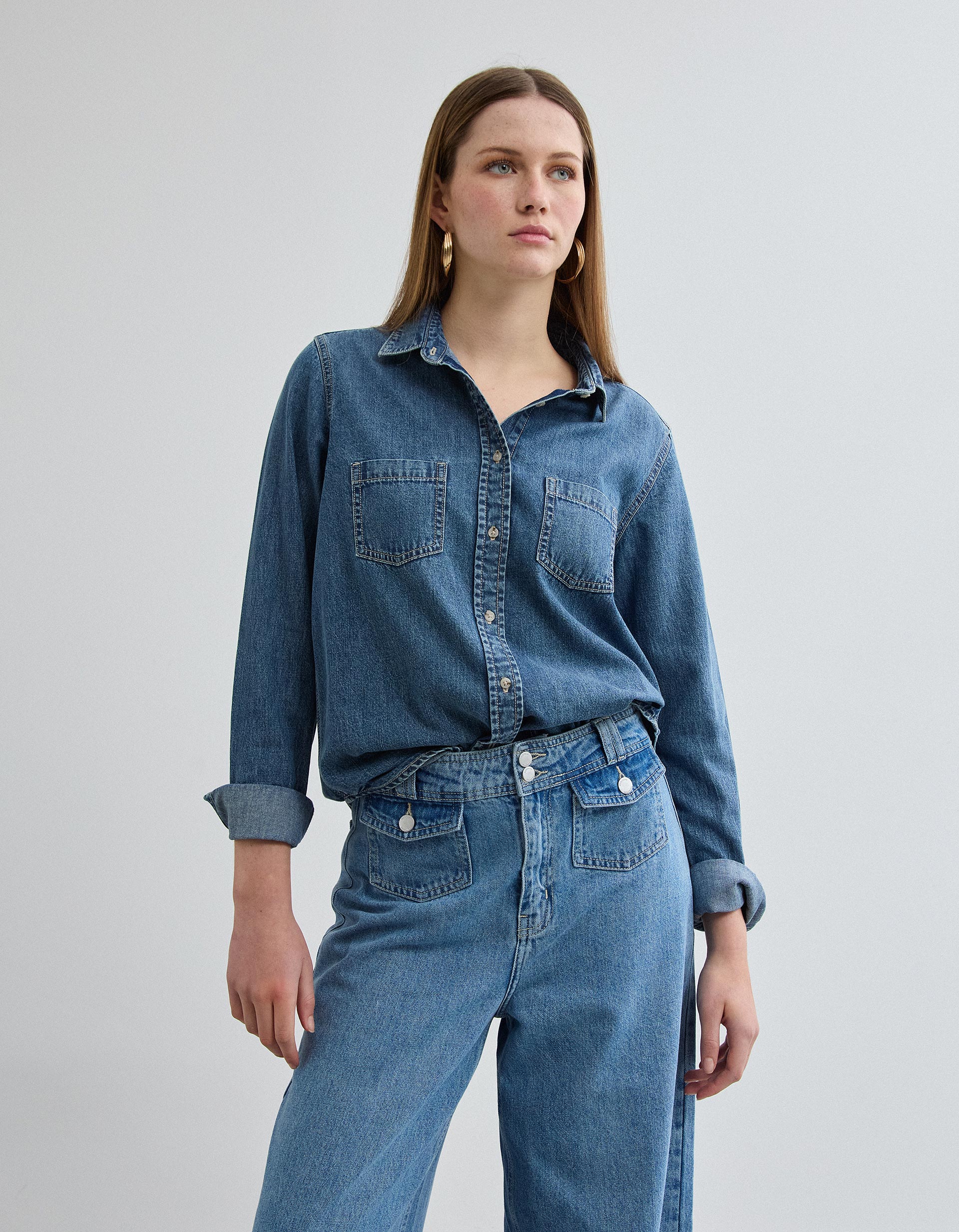 Camisa de Ganga, Mulher, Azul