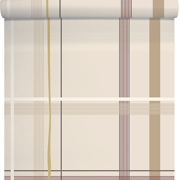 Papier peint vinyl intissé Bensimon carreau beige L.1005 x l.53cm Lutèce