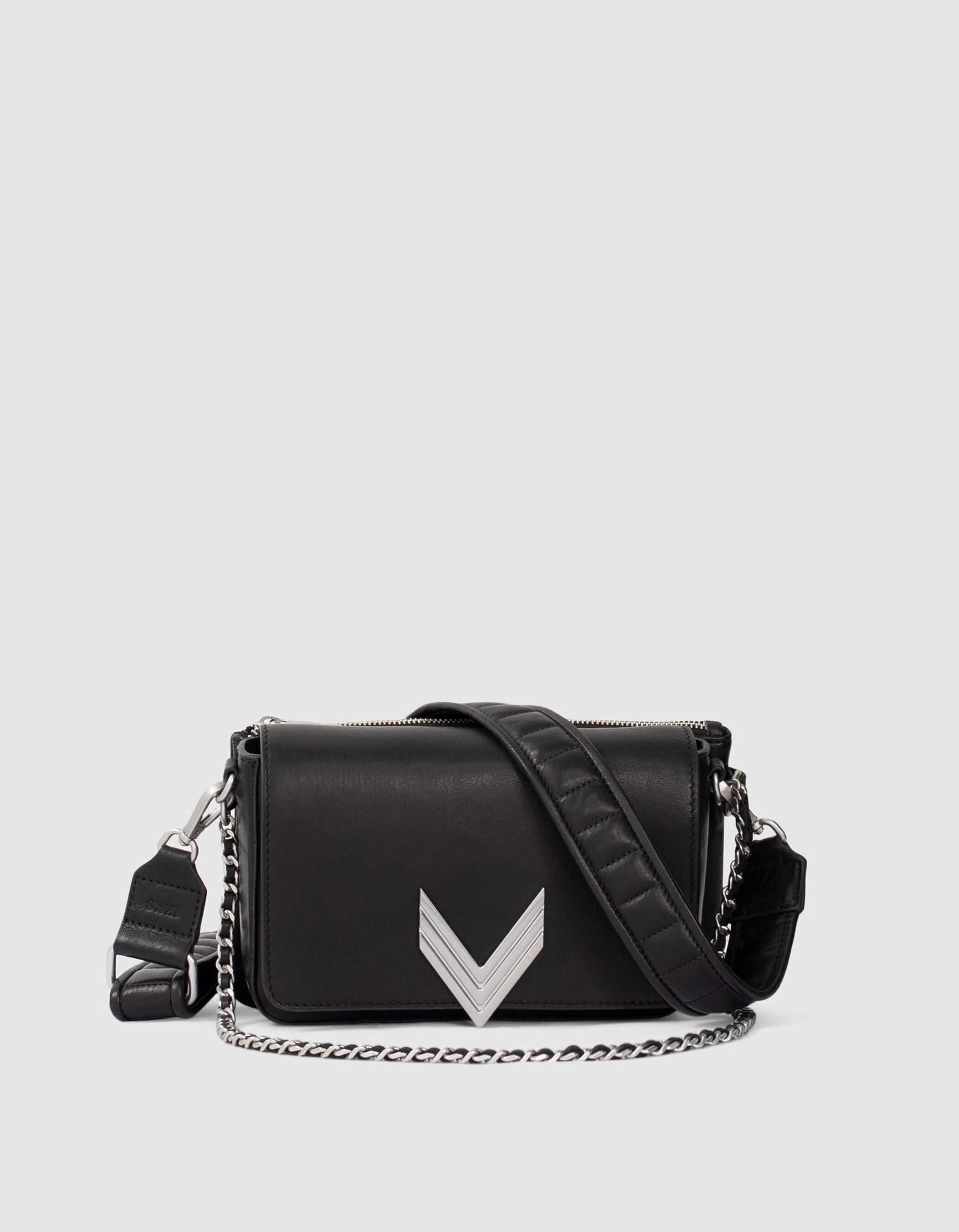 Sac Le 111 Romy noir cuir métalleries silver Femme