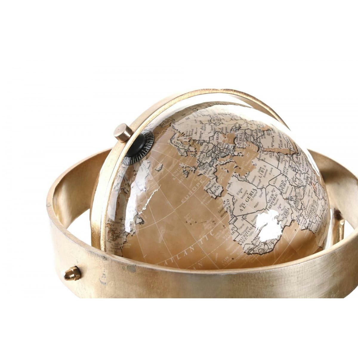 - Globe terrestre sur pied métal doré - 25x22x43cm