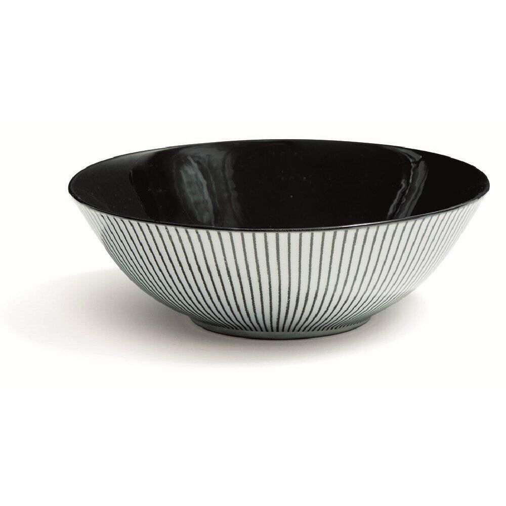Assiette creuse décor rayon noir Ø18cm