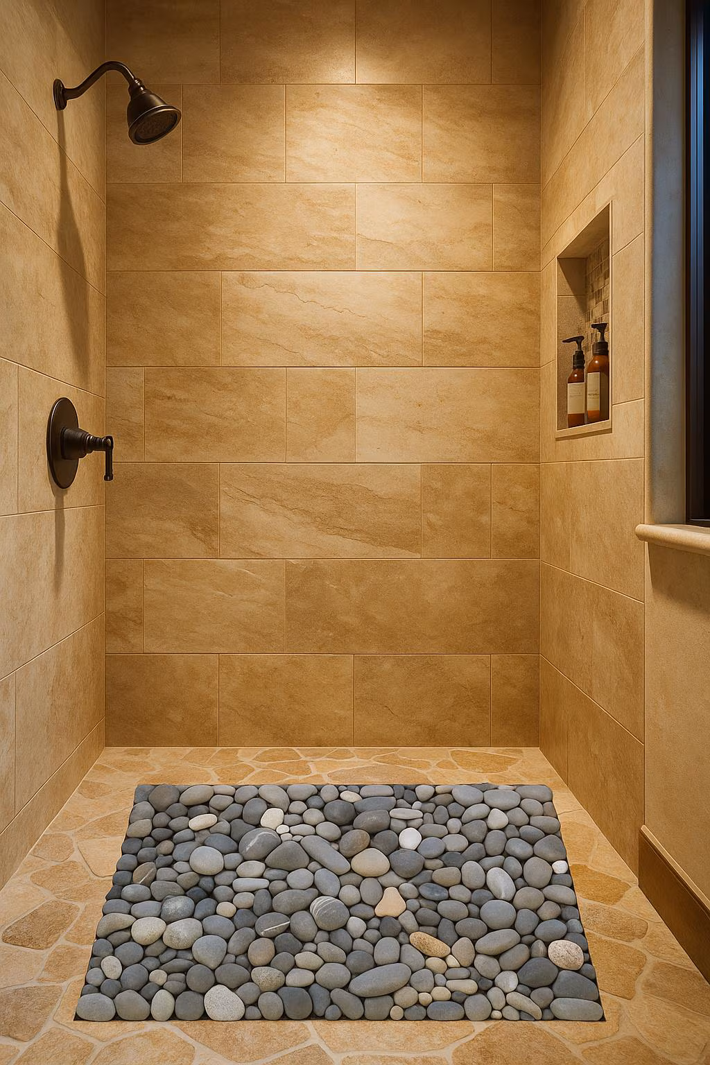 Handmade River Stone Mat: Foot Massage, Nature Inspired Decor