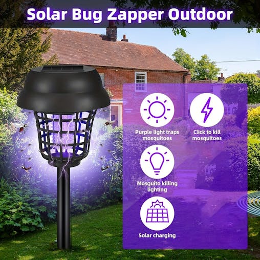 NNETM Solar Mosquito Killer Lights Outdoor UV Insect Repellent (4-Pack)